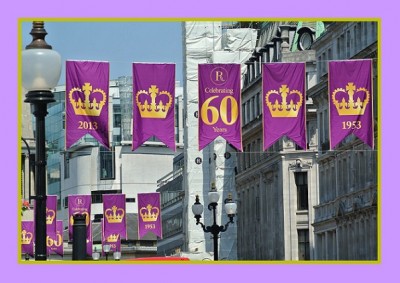 Keine Schilder aber Hinweisfahnen; Kronjubiläum London.jpg